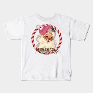 Retro Vintage Pink Santa Claus Kids T-Shirt